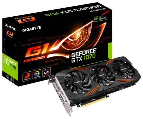 GIGABYTE GeForce GTX 1070 G1 GAMING, 8G video card.