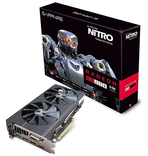 Видеокарта SAPPHIRE NITRO Radeon™ RX 470 8G D5 OC для майнинга.