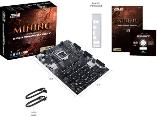 ASUS B250 Mining Expert placa base de minería, 12 ranuras.