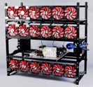 Aluminio 19 GPU minería plataforma caja abierta fram aire (con 18 ventiladores).