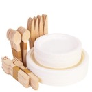 Biodegradable eco-friendly compostable disposable tableware set (250 pcs.), var. 2.