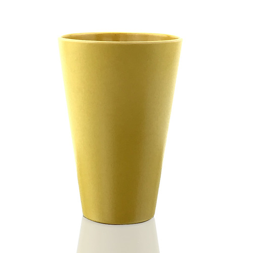 Reusable bamboo fiber cup, 350ml, yellow.