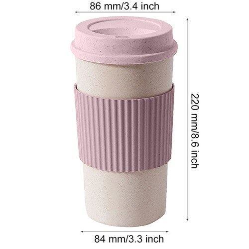 Taza de café reutilizable de fibra de bambú, 400 ml.