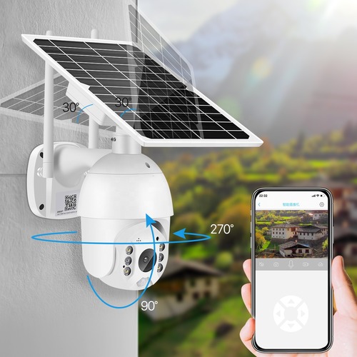 WiFi 4X Zoom IP66 solar panel camera, with alarm, 2MP, 1080P, AP-Q3-WIFI.