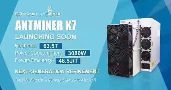 Antminer K7, 63,5Th/s, 3080W, Eaglesong, CKB майнер.